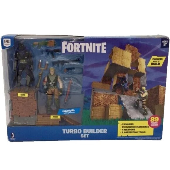 Fortnite Jonesy and Raven Turbo Builder Set 2 Figure Pack Playset 89 Pie… - Picture 2 of 10